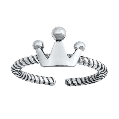 Sterling Silver Crown Toe Ring