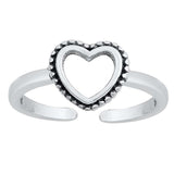 Sterling Silver Heart Toe Ring