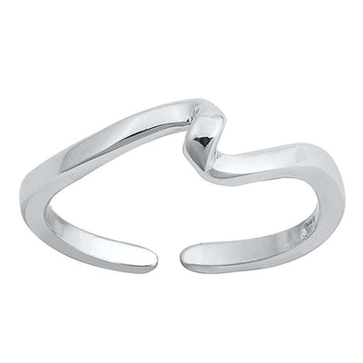 Sterling Silver Wavy Toe Ring
