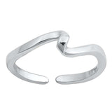 Sterling Silver Wavy Toe Ring