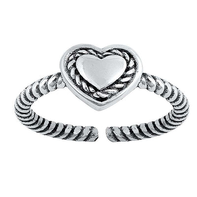 Sterling Silver Heart Toe Ring