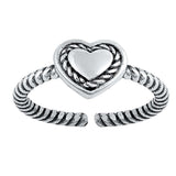 Sterling Silver Heart Toe Ring