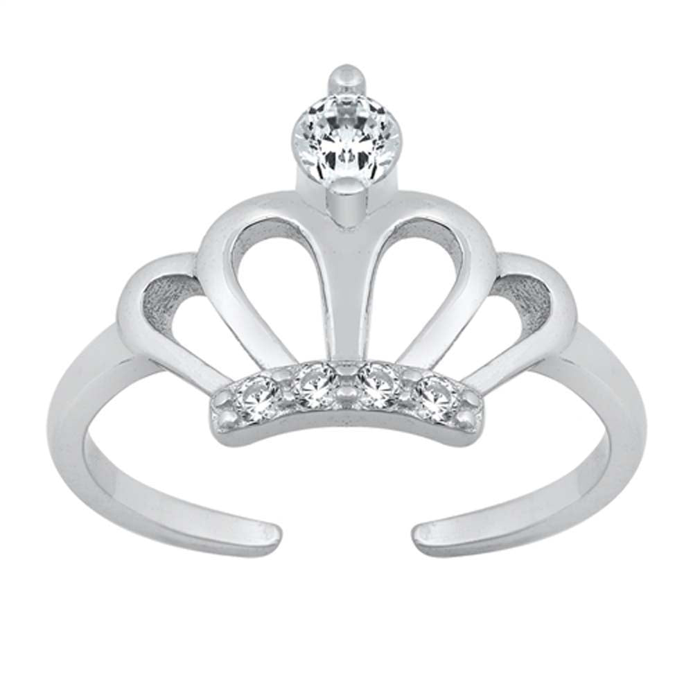 Sterling Silver Crown Toe Ring