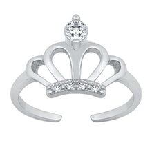 Load image into Gallery viewer, Sterling Silver Crown Toe Ring