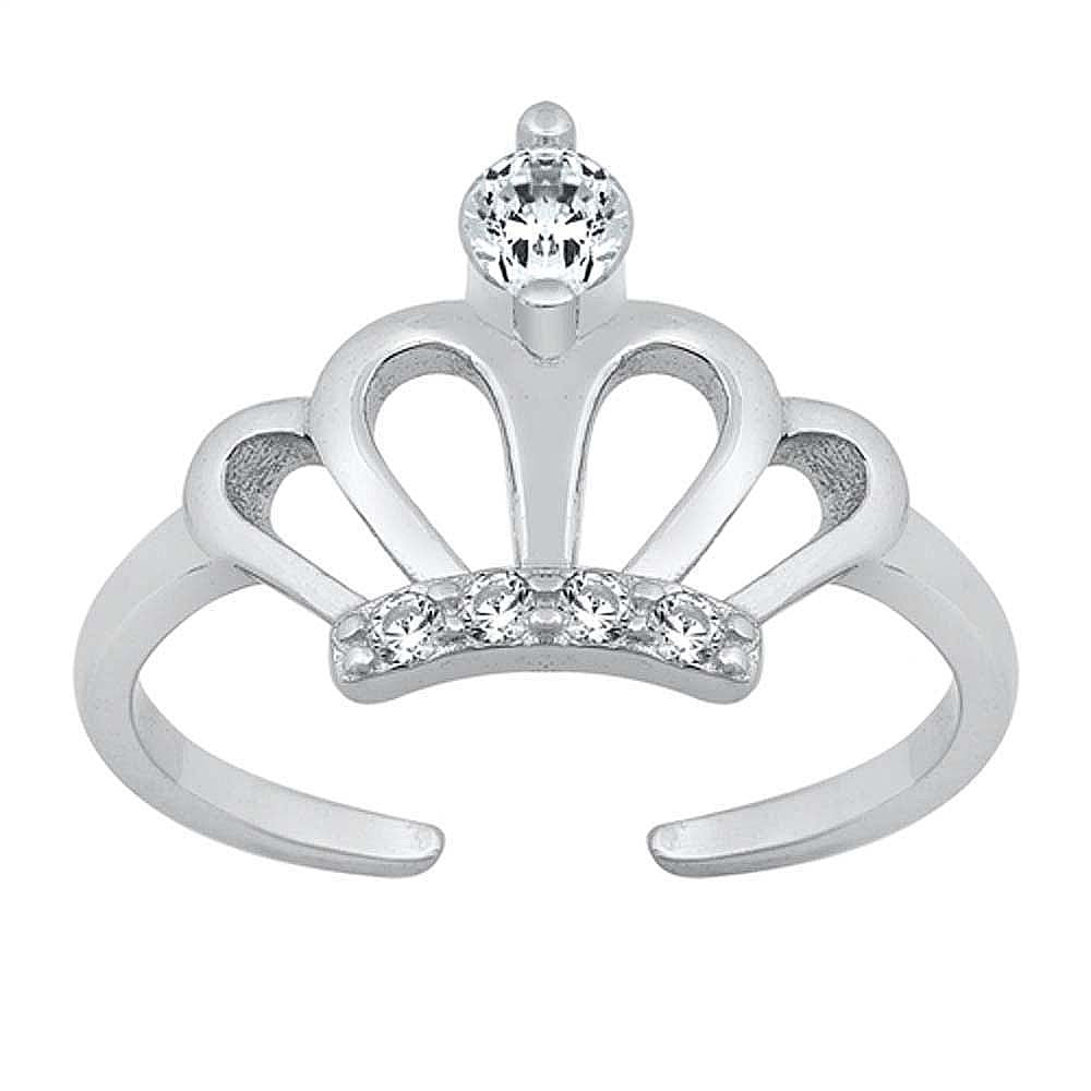 Sterling Silver Crown Toe Ring