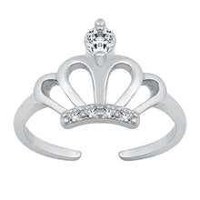 Load image into Gallery viewer, Sterling Silver Crown Toe Ring