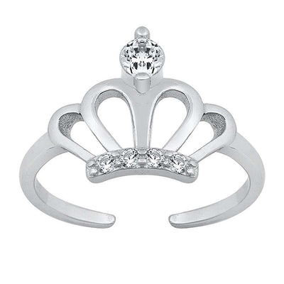 Sterling Silver Crown Toe Ring