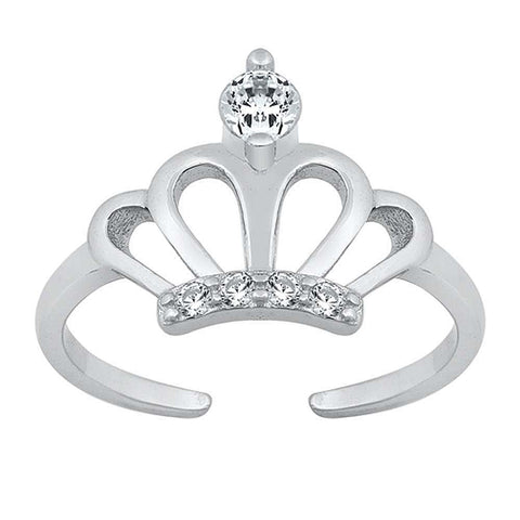 Sterling Silver Crown Toe Ring