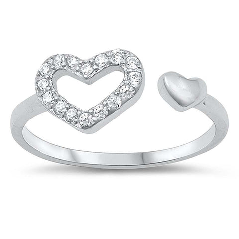 Sterling Silver Hearts Toe Ring