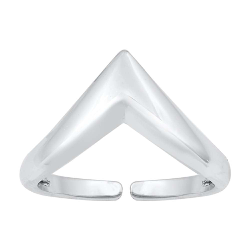 Sterling Silver Rhodium Plated V Shaped Toe Ring