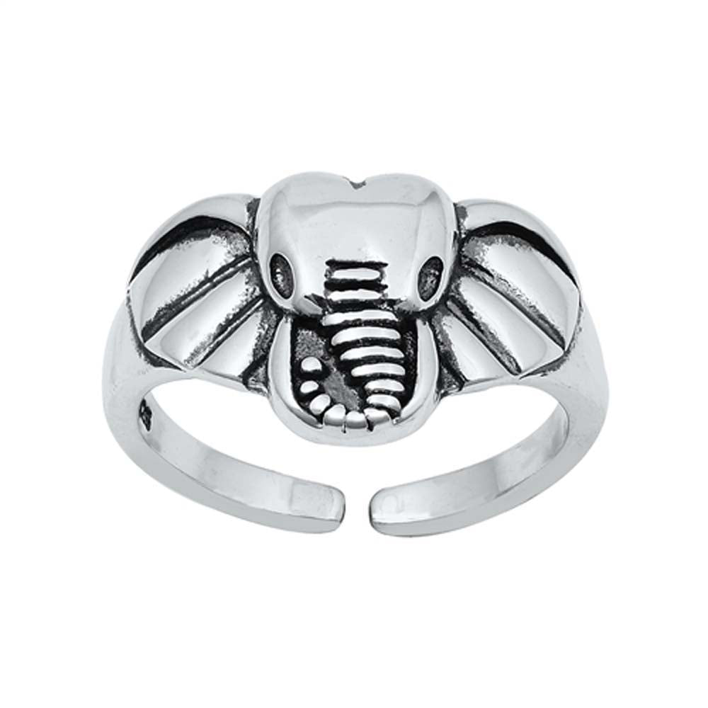Sterling Silver Elephant Head Toe Ring
