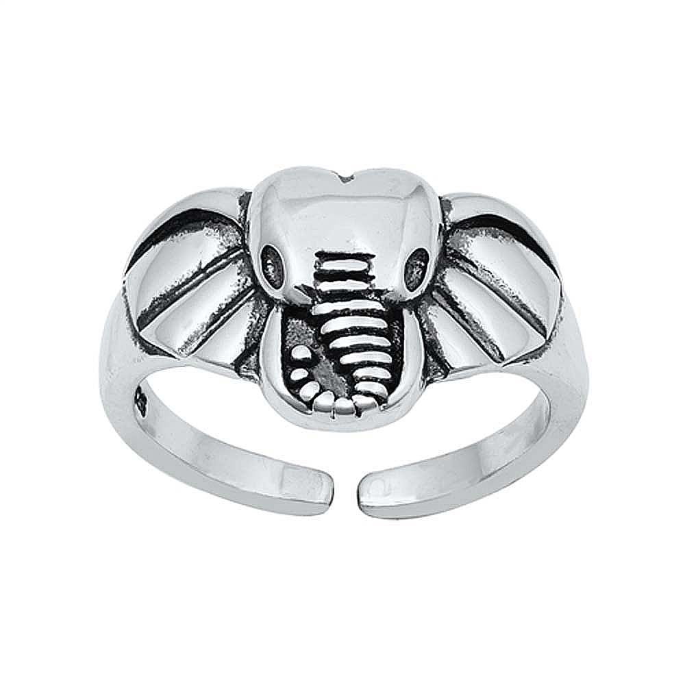 Sterling Silver Elephant Head Toe Ring