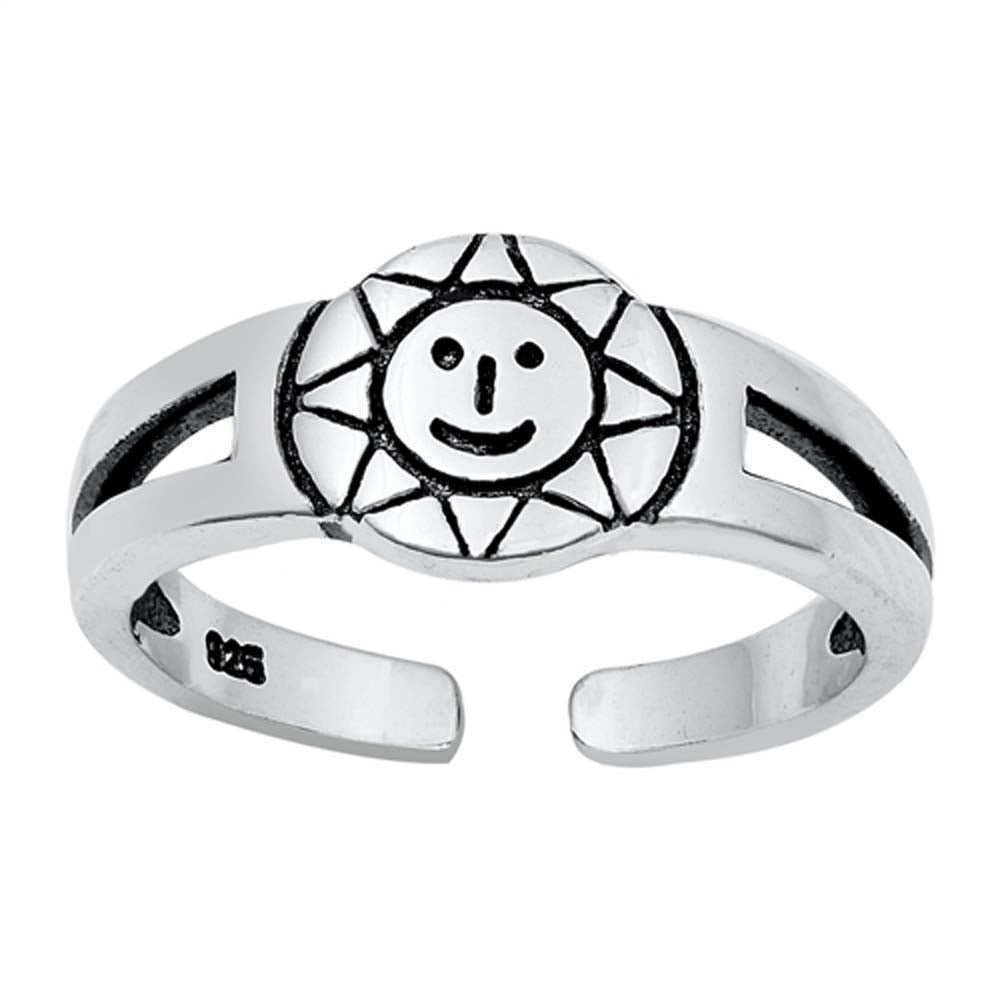 Sterling Silver Sun Toe Ring