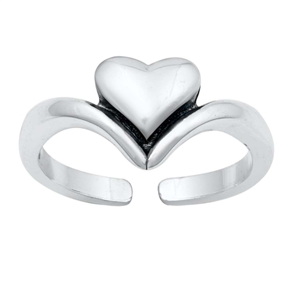 Sterling Silver Heart Toe Ring