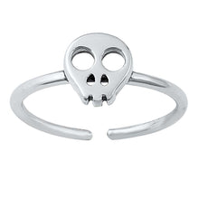 Load image into Gallery viewer, Sterling Silver Skull Toe Ring