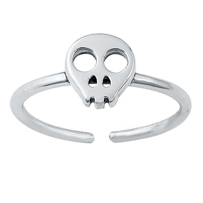 Sterling Silver Skull Toe Ring
