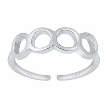 Load image into Gallery viewer, Sterling Silver Rhodium Plated Circles Toe Ring