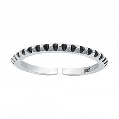 Sterling Silver Oxidized Finish Toe Ring