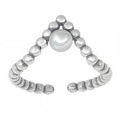 Sterling Silver Oxidized Finish V Shaped Toe Ring