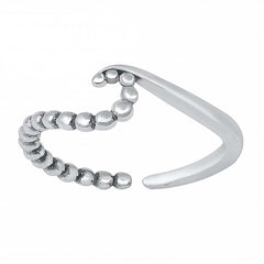 Sterling Silver Oxidized Finish Wave Toe Ring