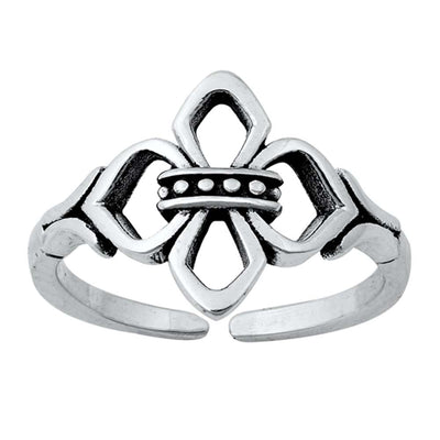 Sterling Silver Fleur De Lis Toe Ring