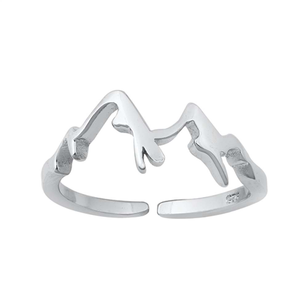 Sterling Silver Mountains Toe Ring