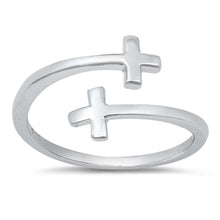 Load image into Gallery viewer, Sterling Silver High Polish Crosses Toe Ring