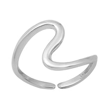 Load image into Gallery viewer, Sterling Silver High Polish Wave Toe Ring