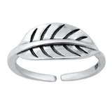 Sterling Silver Oxidized Leaf Toe Ring
