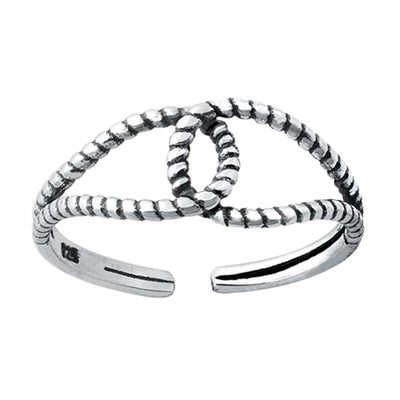 Sterling Silver Oxidized Knot Toe Ring