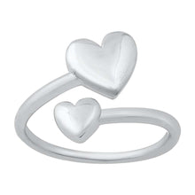 Load image into Gallery viewer, Sterling Silver Rhodium Plated Hearts Toe Ring
