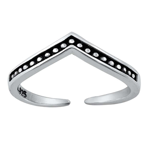 Sterling Silver Oxidized V Shape Toe Ring