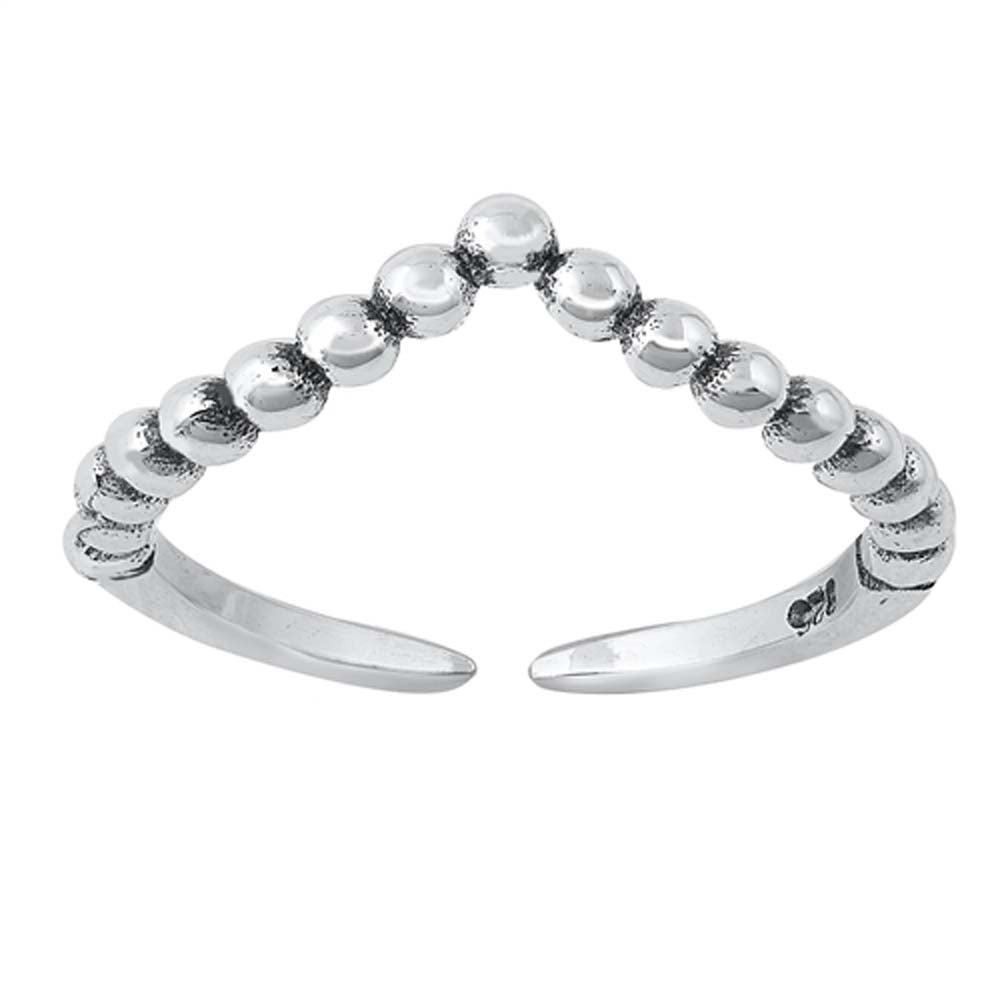 Sterling Silver Oxidized V Shape Toe Ring