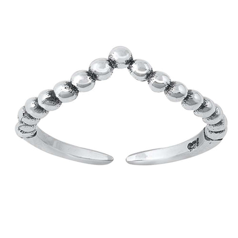 Sterling Silver Oxidized V Shape Toe Ring