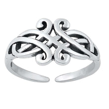 Load image into Gallery viewer, Sterling Silver Oxidized Celtic Design Toe Ring