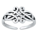 Sterling Silver Oxidized Celtic Design Toe Ring