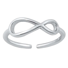 Load image into Gallery viewer, Sterling Silver High Polish Infinity Toe Ring