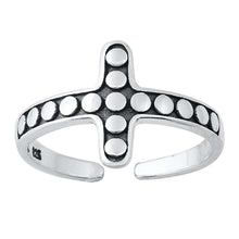 Load image into Gallery viewer, Sterling Silver Oxidized Cross Toe Ring