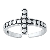 Sterling Silver Oxidized Cross Toe Ring