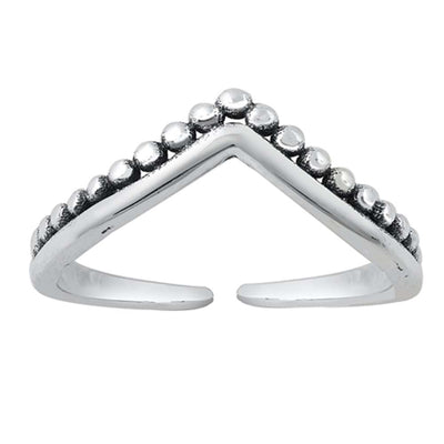 Sterling Silver Oxidized V Shape Toe Ring