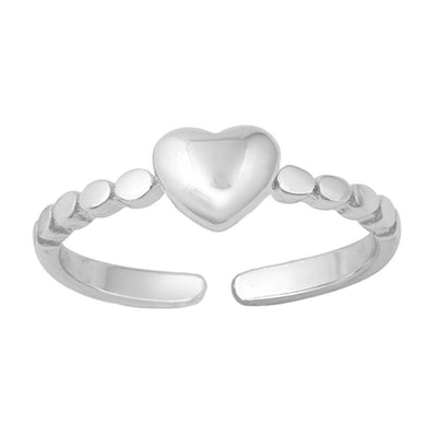 Sterling Silver High Polish Heart Toe Ring