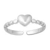 Sterling Silver High Polish Heart Toe Ring