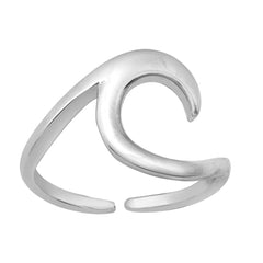 Sterling Silver High Polish Wave Toe Ring