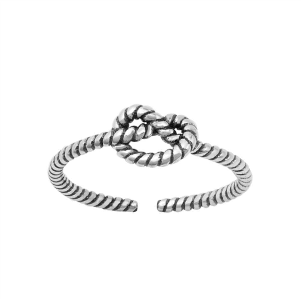 Sterling Silver Oxidized Love Knot Toe Ring - silverdepot