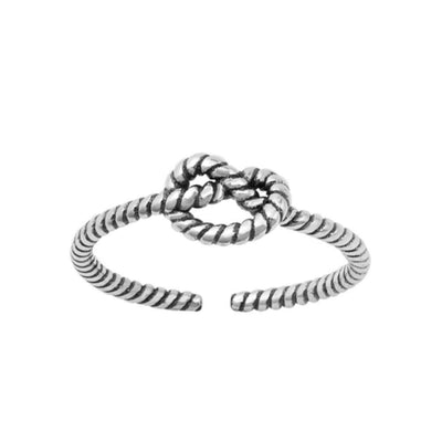 Sterling Silver Oxidized Love Knot Toe Ring - silverdepot