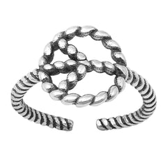 Sterling Silver Oxidized Peace Sign Toe Ring