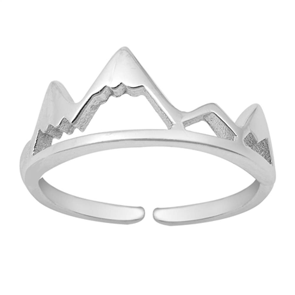 Sterling Silver High Polish Mountain Toe Ring