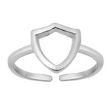 Sterling Silver High Polish Crest Toe Ring