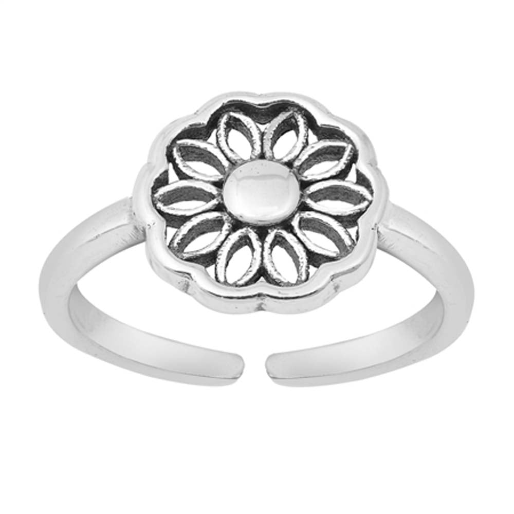 Sterling Silver Oxidized Mandala Toe Ring