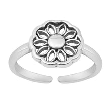 Load image into Gallery viewer, Sterling Silver Oxidized Mandala Toe Ring